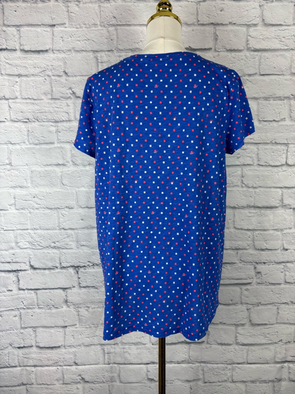 Lilly Pulitzer Etta V-neck Top Borealis Blue Lilly Squared print size L - Picture 7 of 8